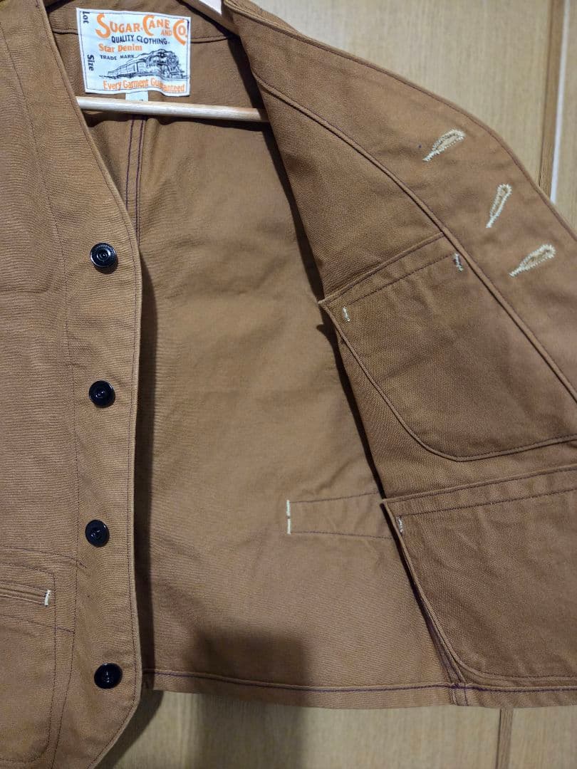SUGAR CANE Star Denim ベスト サイズ36 ブラウン