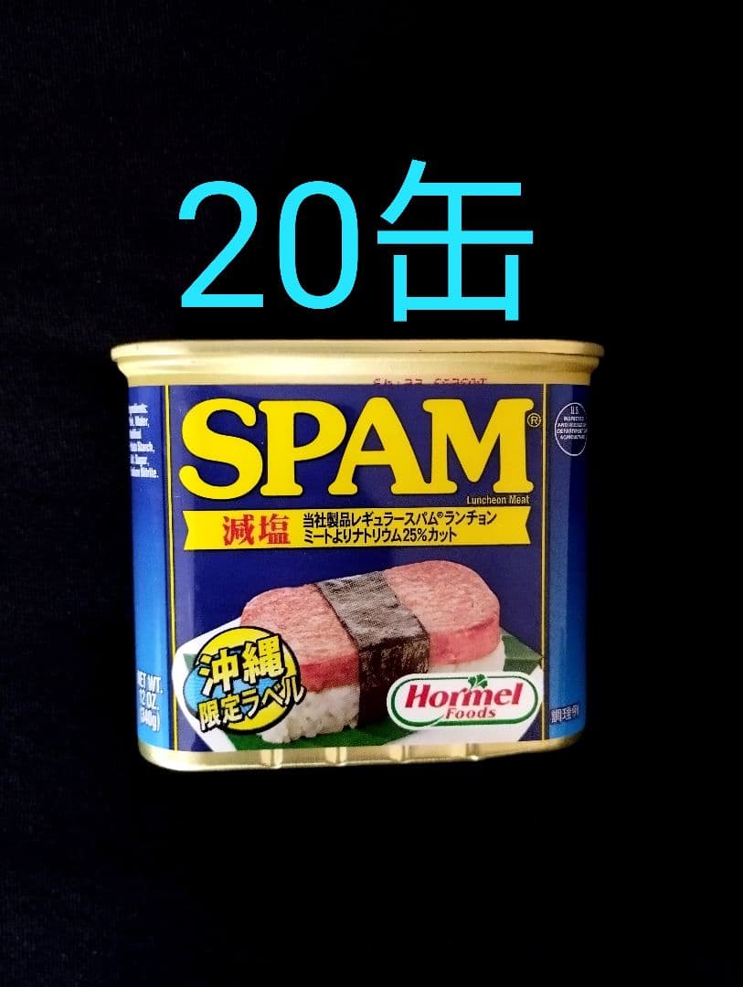 沖縄限定ラベル　SPAM スパム　減塩　340g　20缶