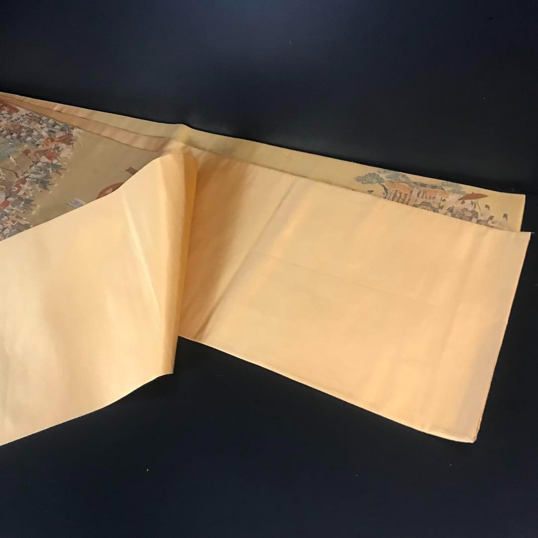 ZF-1041 袋帯 大名行列 金箔 高級 正絹 六通 希少