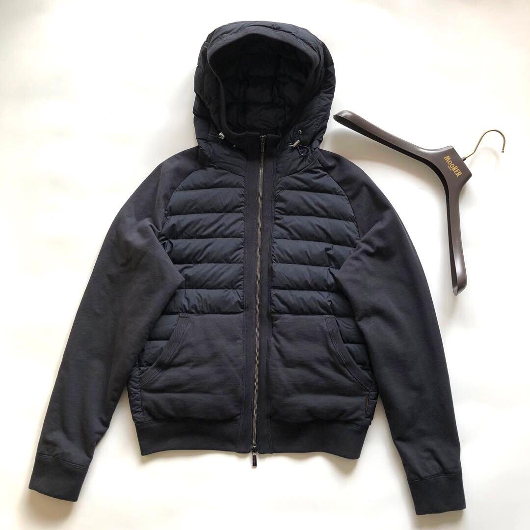 ★タグ付ほぼ未使用★ムーレー ダウンジャケット フード ネイビー M程度