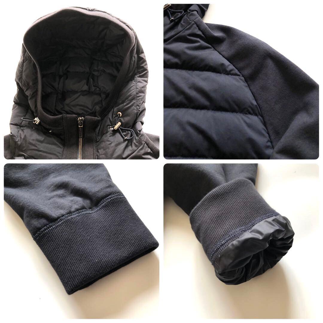 ★タグ付ほぼ未使用★ムーレー ダウンジャケット フード ネイビー M程度