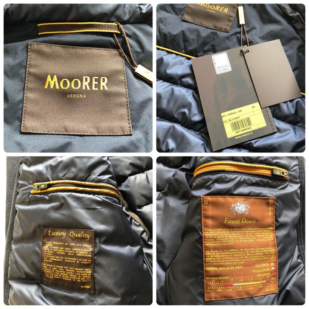 ★タグ付ほぼ未使用★ムーレー ダウンジャケット フード ネイビー M程度