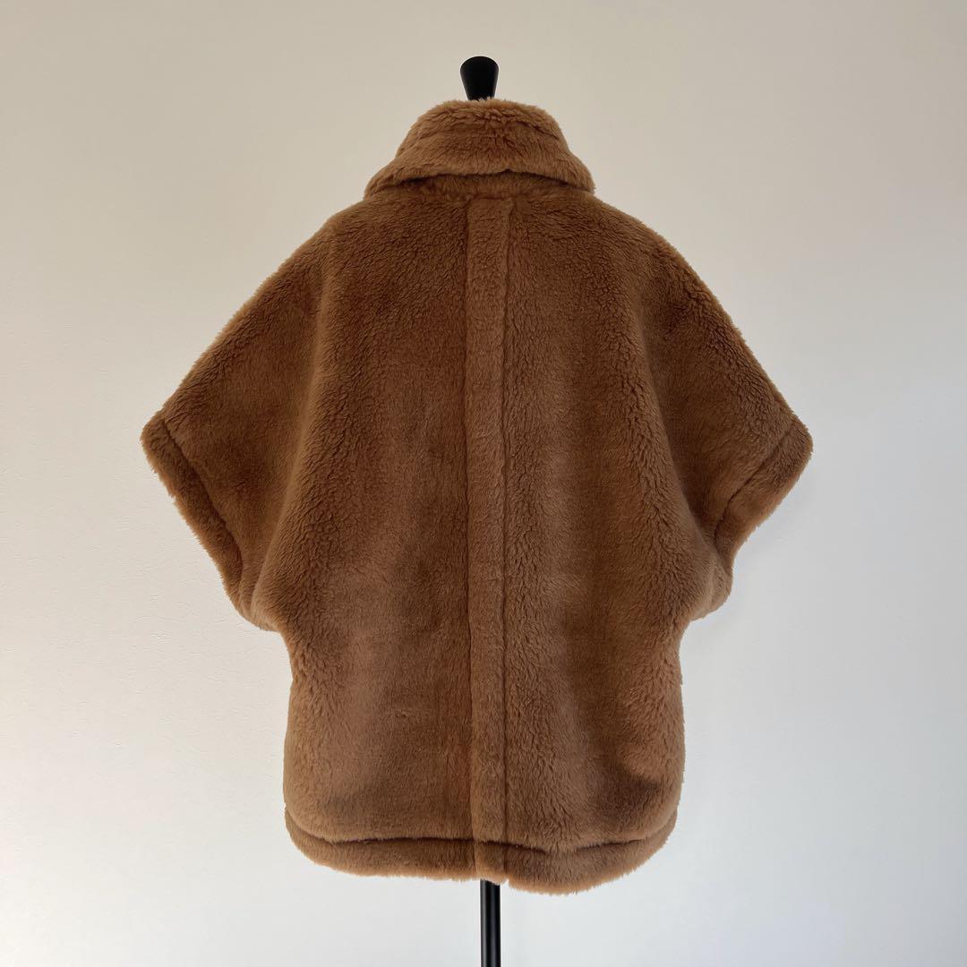 新品未使用 ベアポンチョ　アルパカ素材 ライトブラウン テディベア ケープ