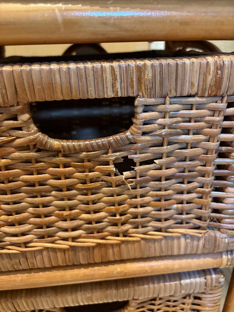 【アンティーク•ヴィンテージ】ラタンチェスト　ローチェスト　籐家具　アジアン家具