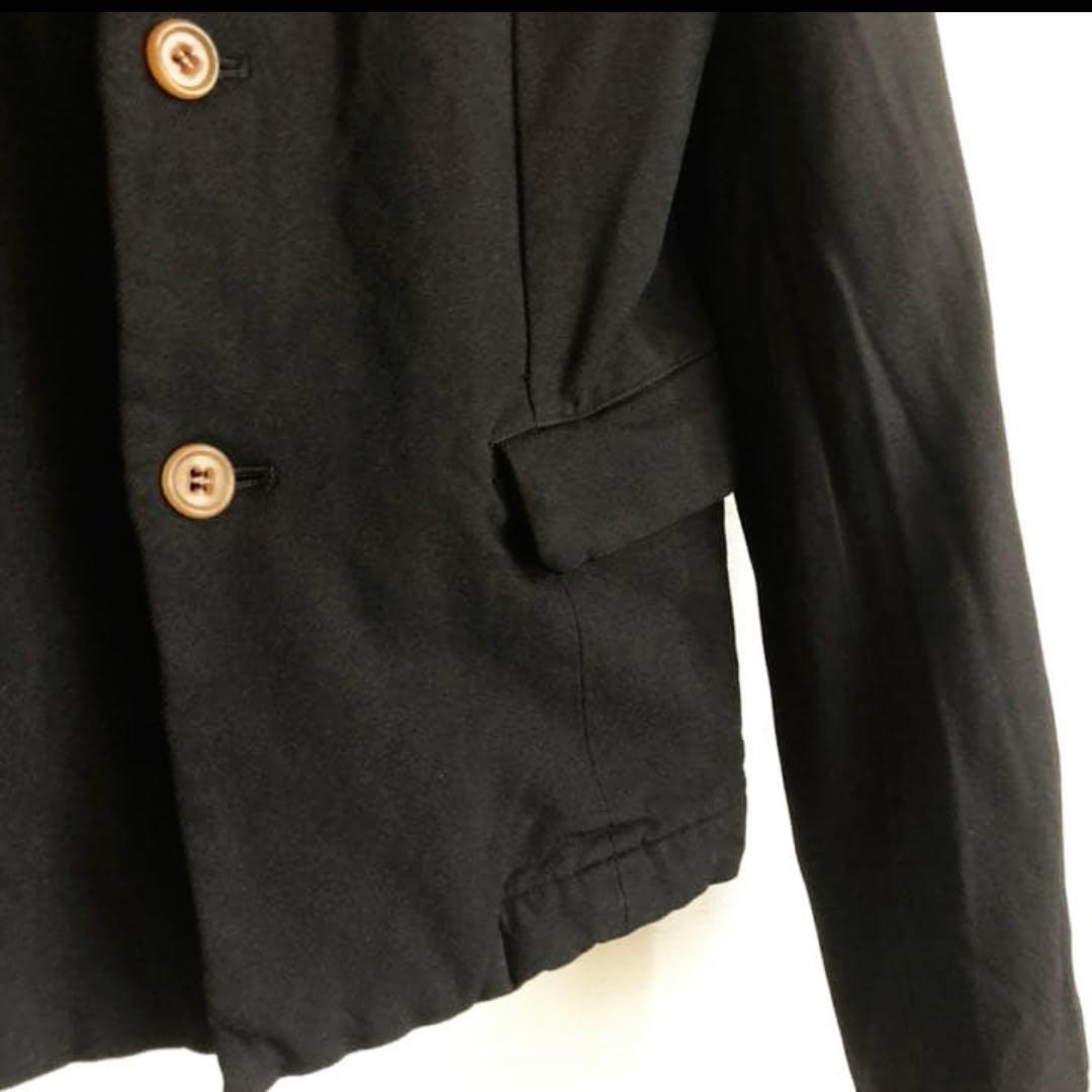 コムデギャルソンコムデギャルソンSエステル黒コムコム　丸襟ジャケット綿絨