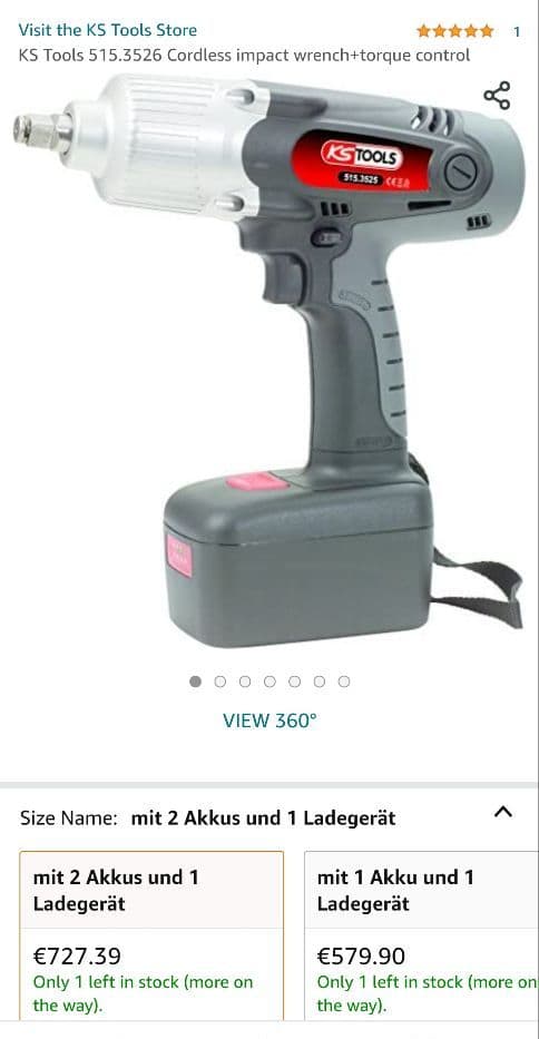 KS Tools コードレス インパクトレンチ トルクコントロール