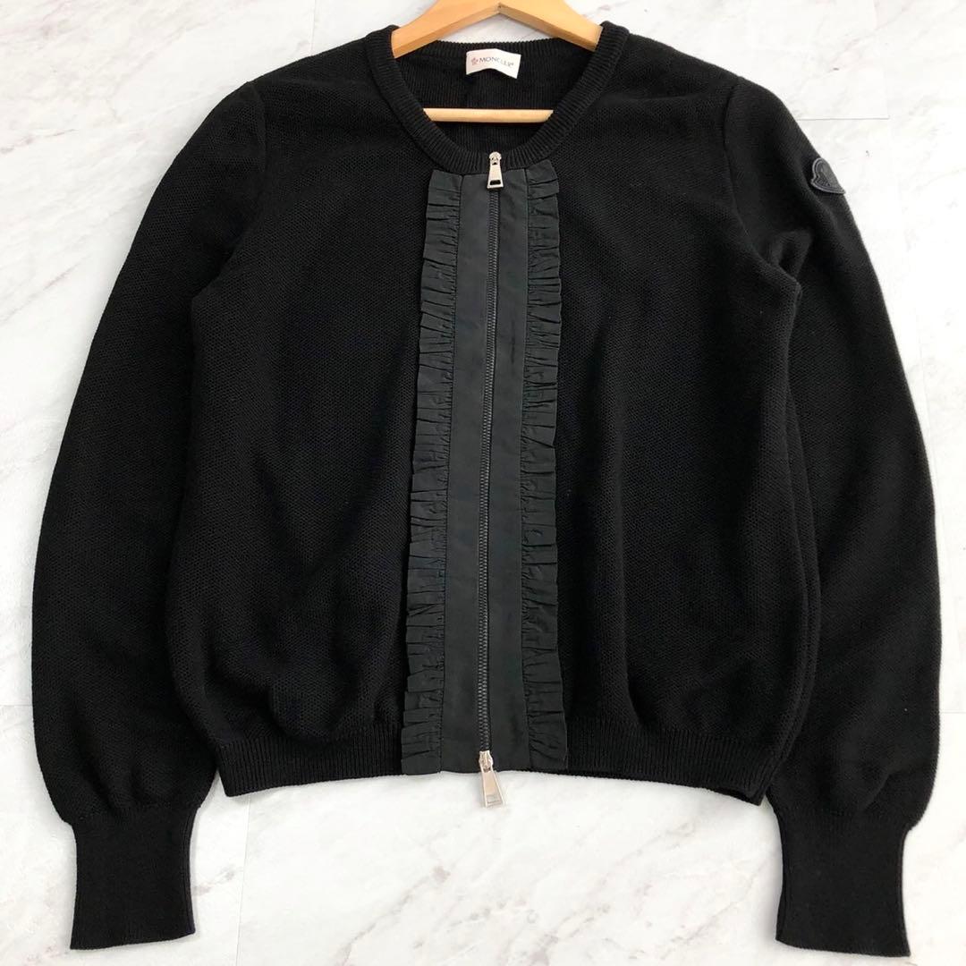 【極美品 近年モデル】 MONCLER カーディガン フリル マグリア ブラック