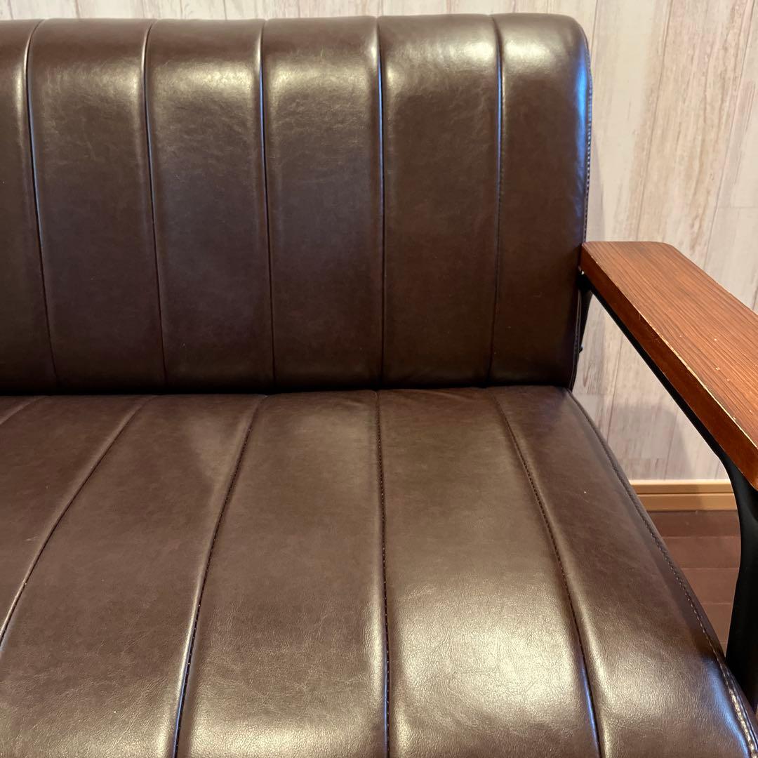 傷・汚れに強い合成皮革2人用ソファ(Nシールド　ステイン2KD DBR) ニトリ