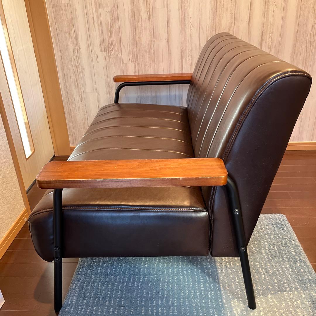 傷・汚れに強い合成皮革2人用ソファ(Nシールド　ステイン2KD DBR) ニトリ