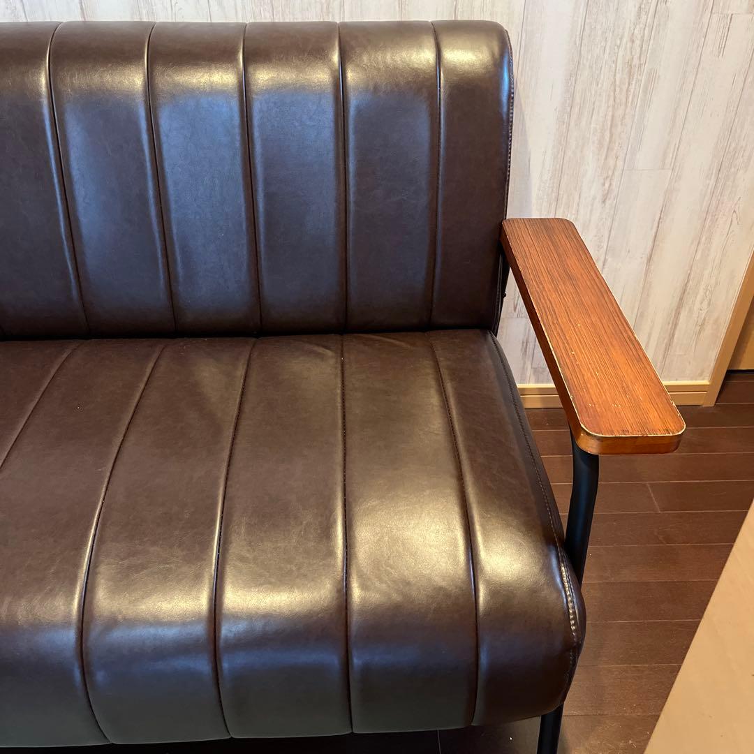 傷・汚れに強い合成皮革2人用ソファ(Nシールド　ステイン2KD DBR) ニトリ