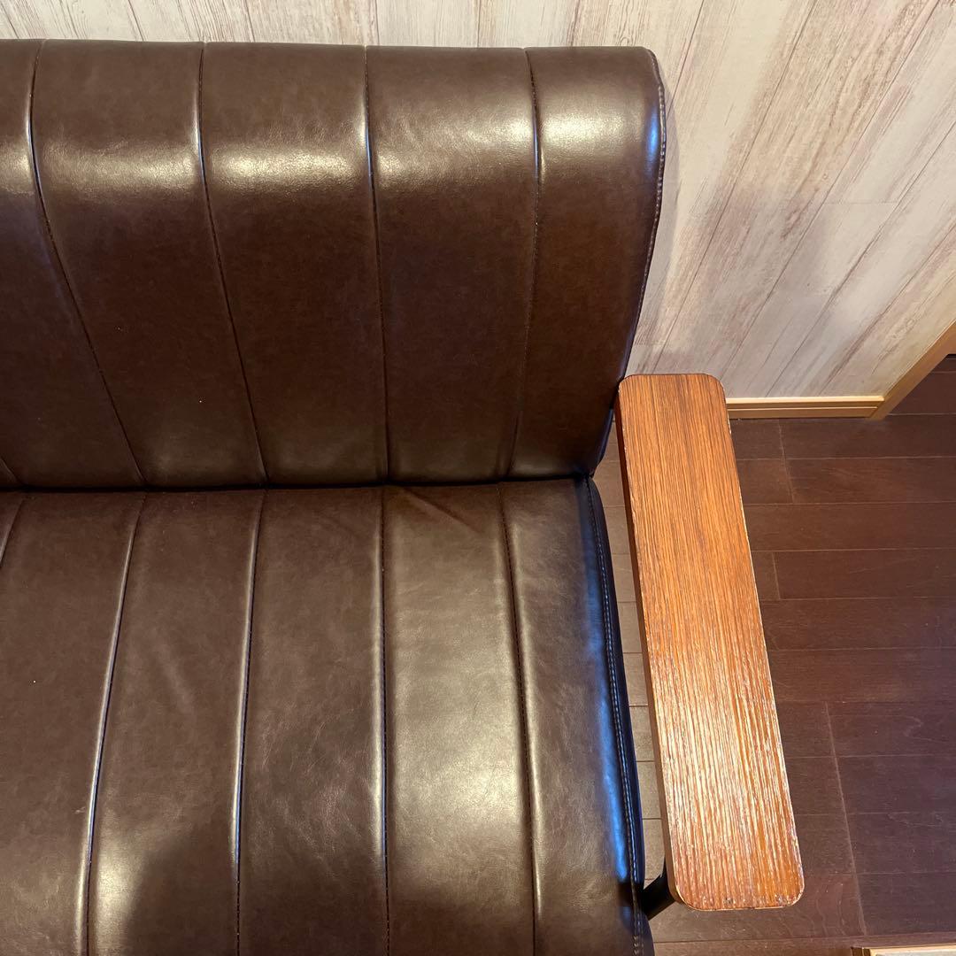 傷・汚れに強い合成皮革2人用ソファ(Nシールド　ステイン2KD DBR) ニトリ