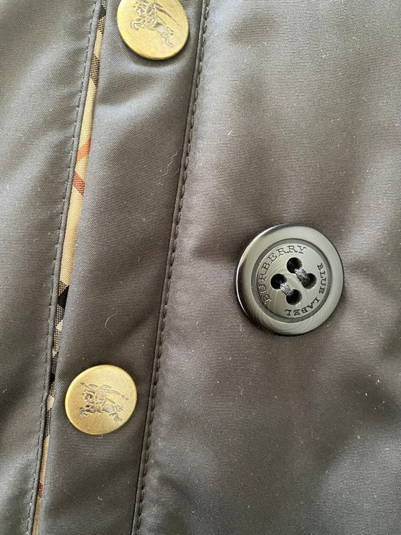 バーバリーブルーレーベルモッズコート 黒 ファー付き