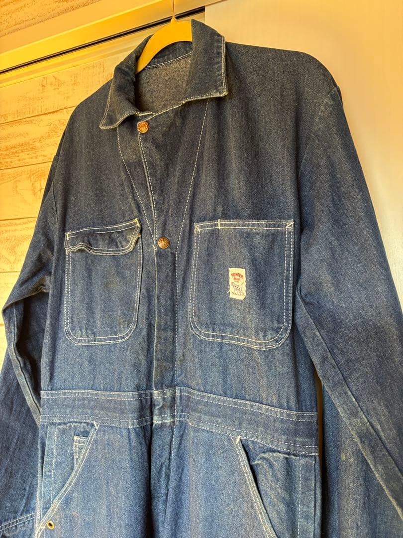 POINTER BRAND 濃紺 デニム オーバーオール つなぎ 80〜90s