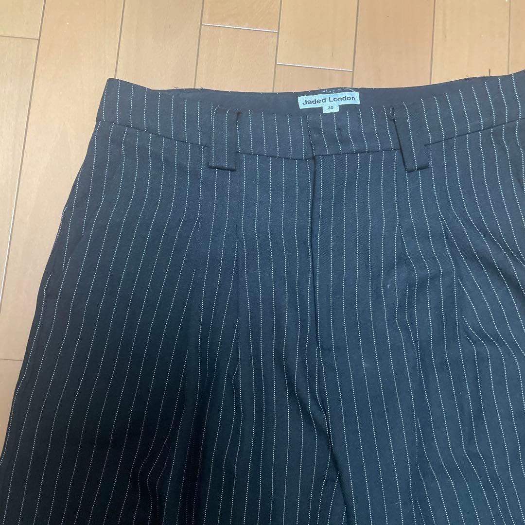 Jaded London 2タックストライプバギースラックス　w30