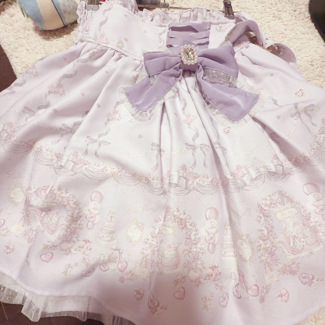 LIZLISA スカート Girls Party柄 パープル