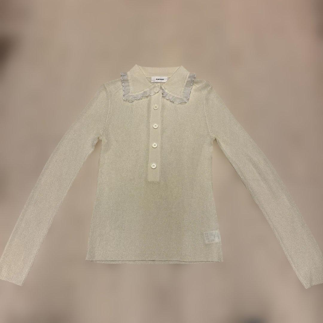MACHATT フリル付き襟 長袖トップス