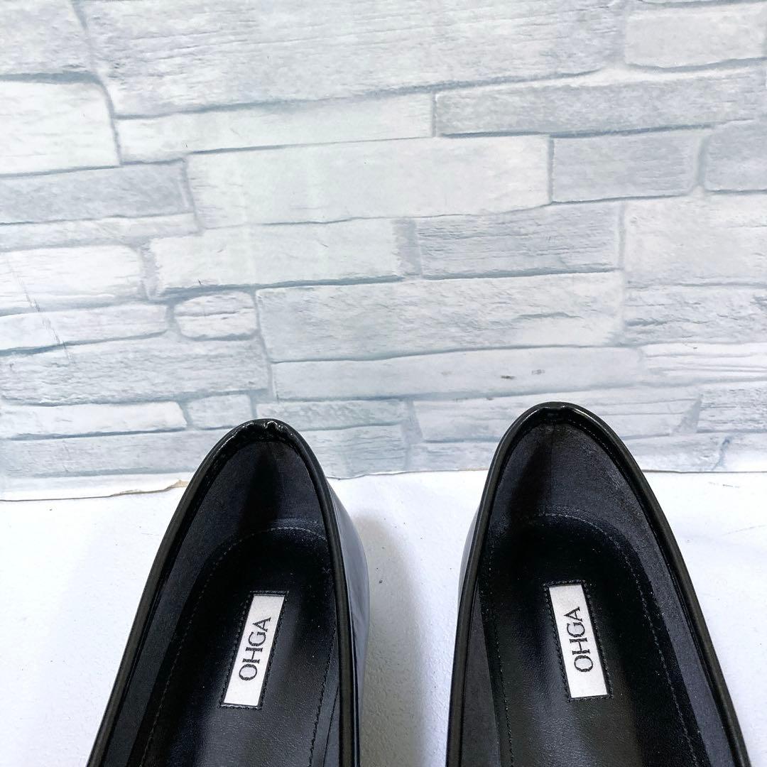 極美品 OHGA オオガ オーガ ビジューローファー 2way ブラック 24