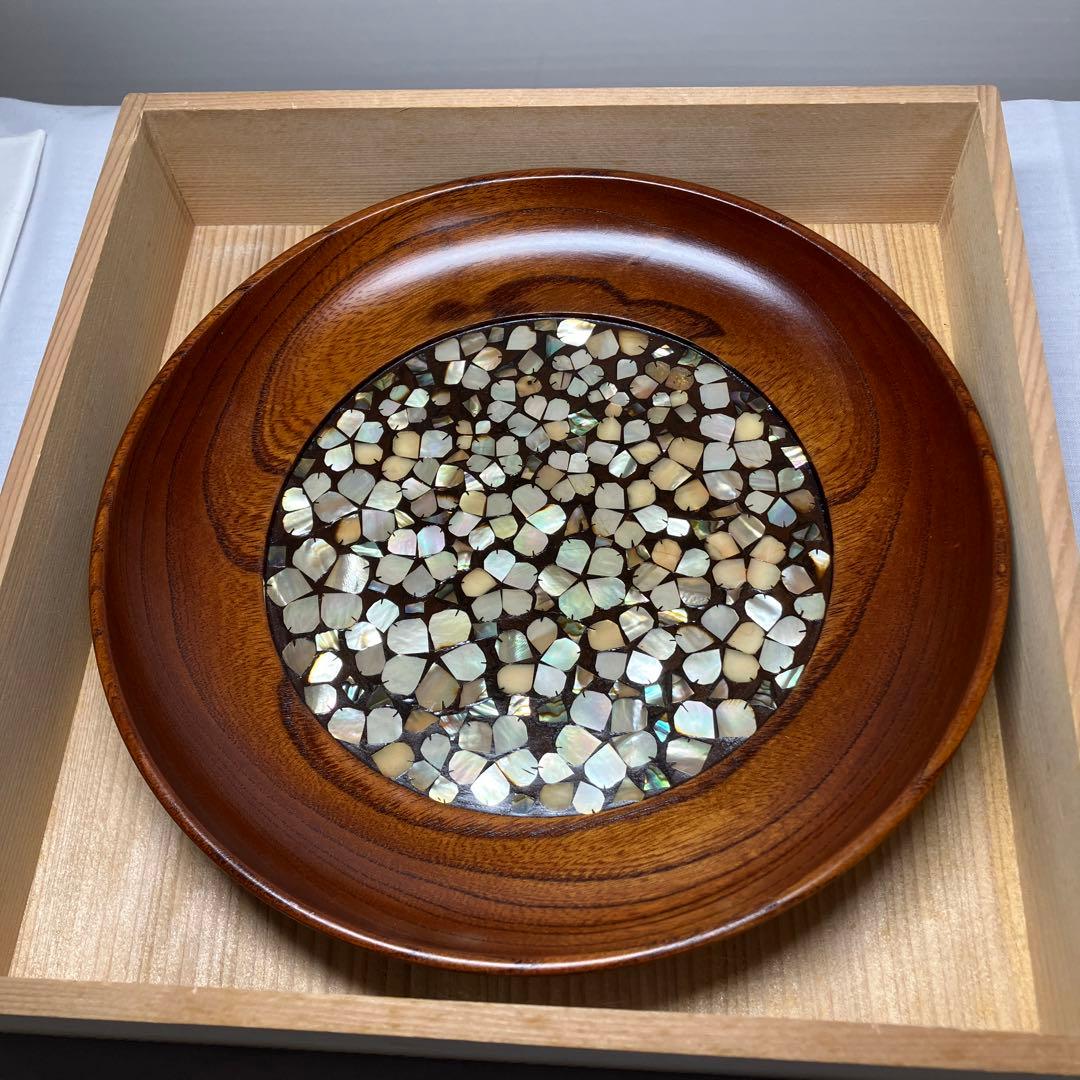 螺鈿　欅　小皿(小島　雄四郎)