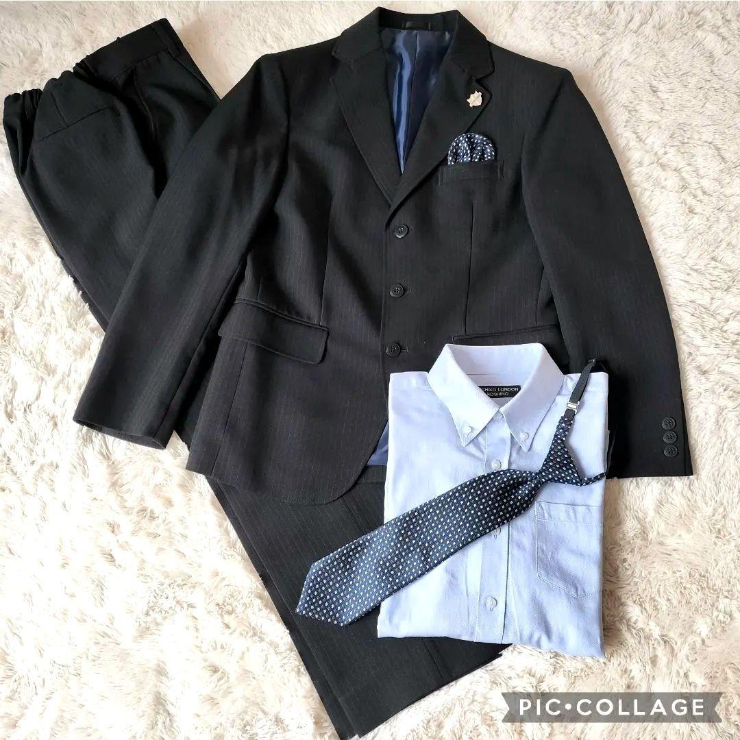 【極美品】ミチコロンドン 男の子フォーマルスーツ 150｜卒服 6点セット黒