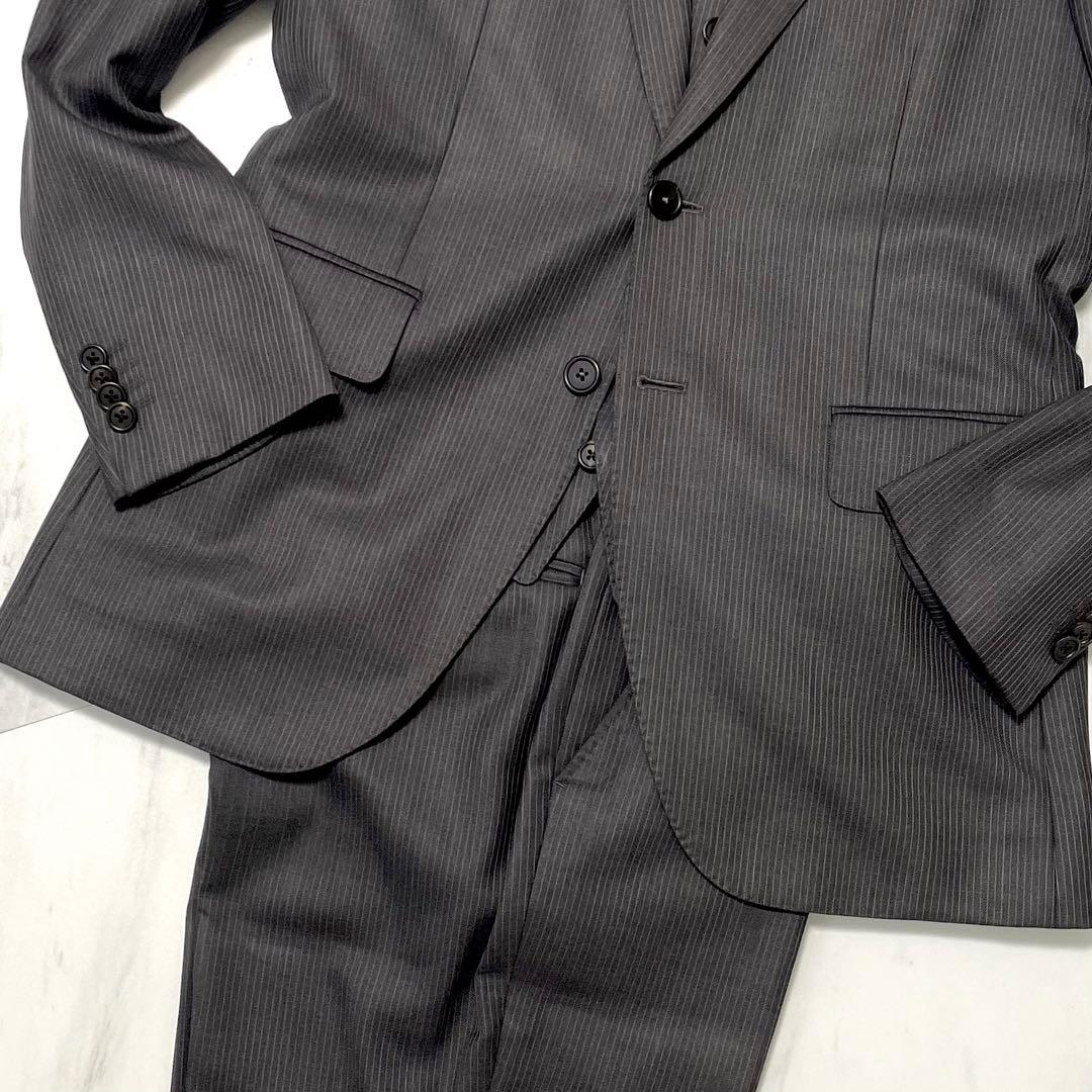 美品⭐️ポールスミス × ゼニア 3ピース マルチストライプ 裏地紫 グレー L