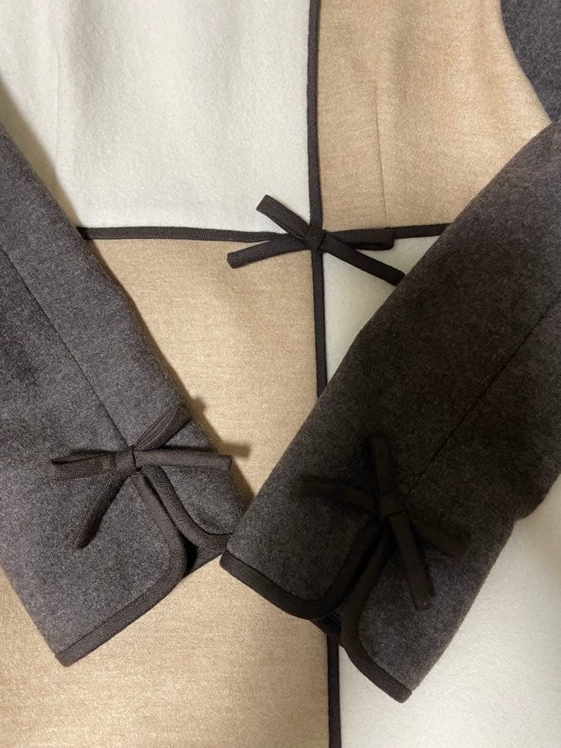 未使用に近い　美品　エムズグレイシー　ウール長袖　ワンピース　40 M〜L