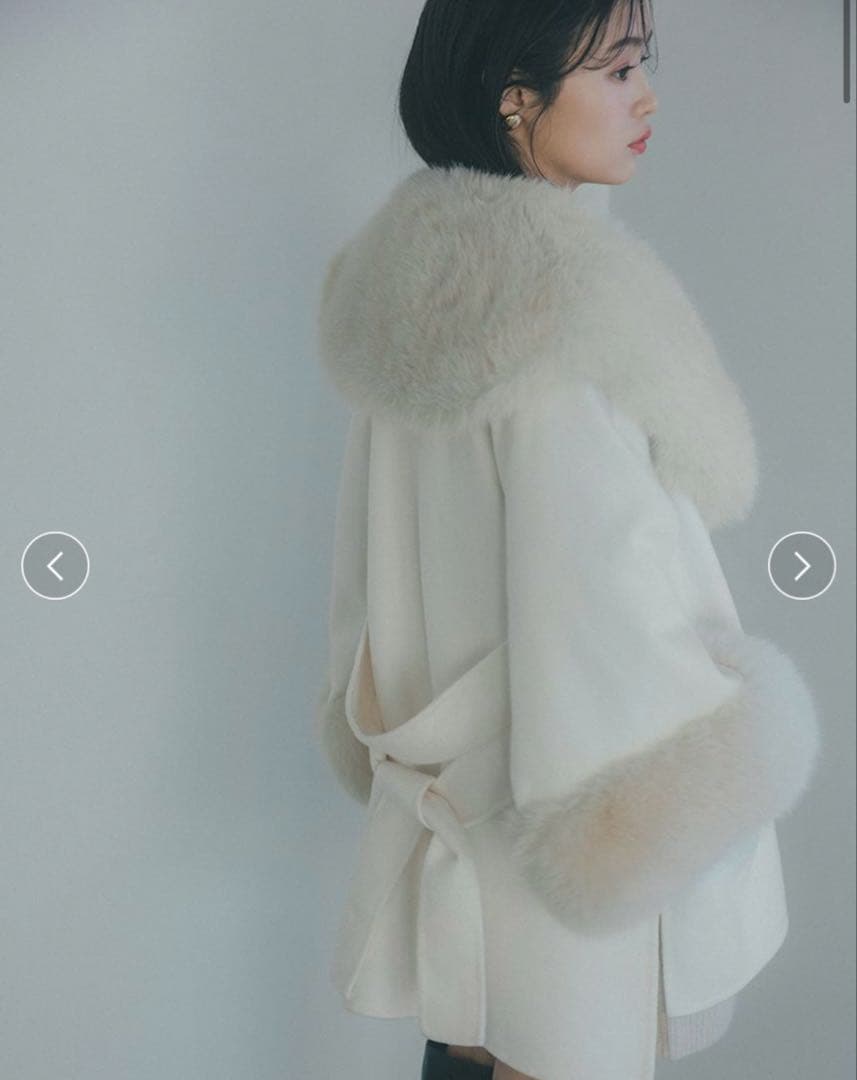 SNIDEL ホワイトファーケープコート　snidel