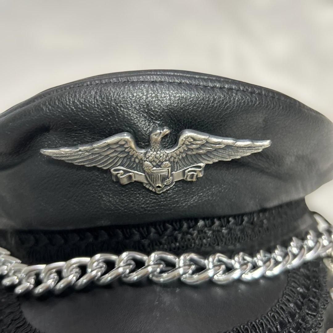 マリズロック キャスケット パンク 本革 スパイク チェーン ピンバッジ 平成