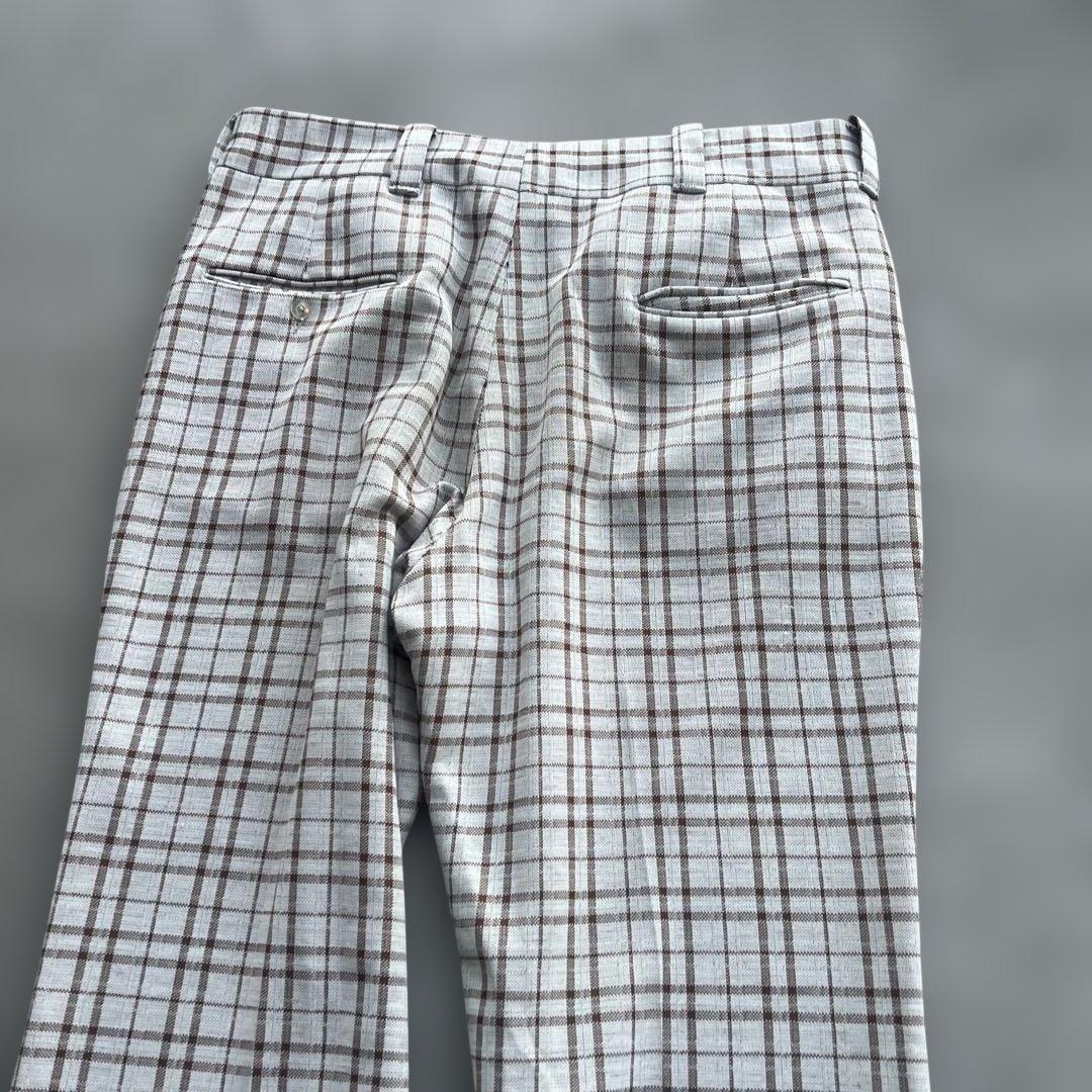 70s Levis panatelaチェック柄スラックス talonジップ