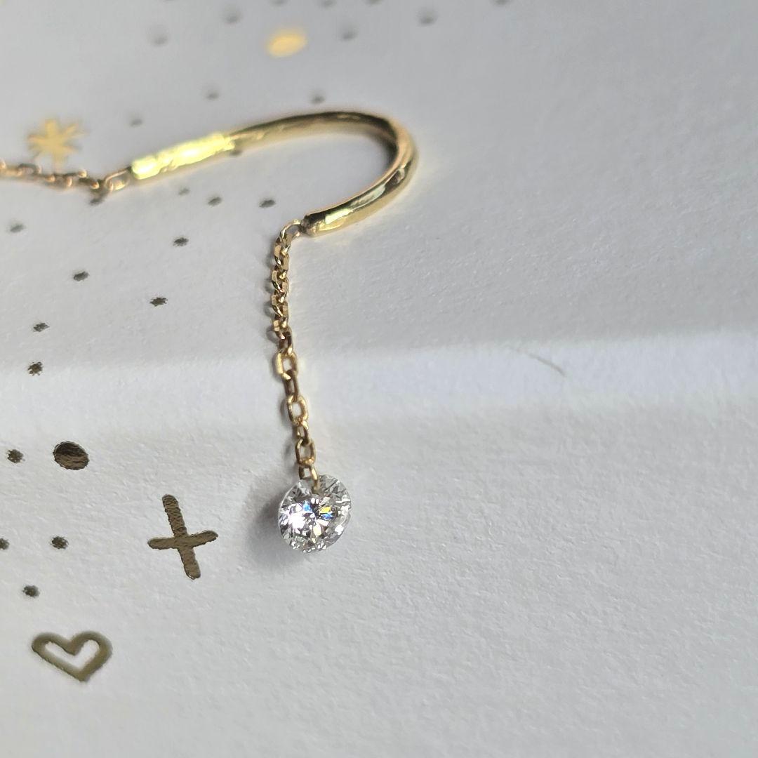 【美品✨】アーカー AHKAH スイングダイヤピアス 片耳　18K ダイヤモンド