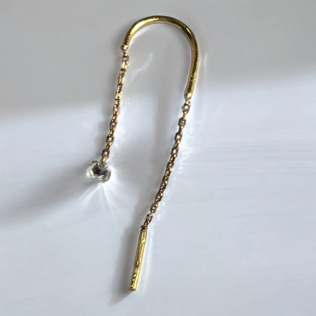【美品✨】アーカー AHKAH スイングダイヤピアス 片耳　18K ダイヤモンド