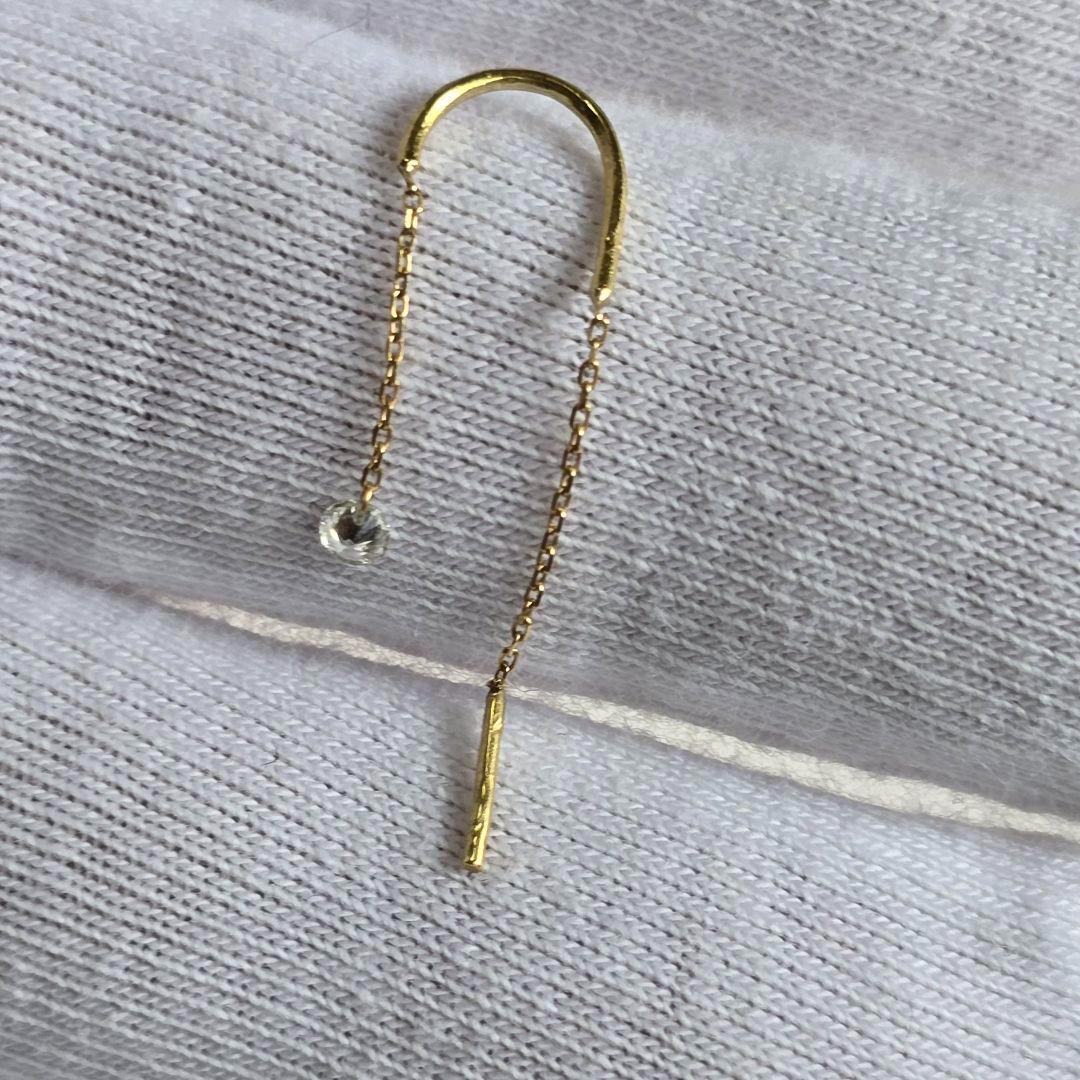 【美品✨】アーカー AHKAH スイングダイヤピアス 片耳　18K ダイヤモンド