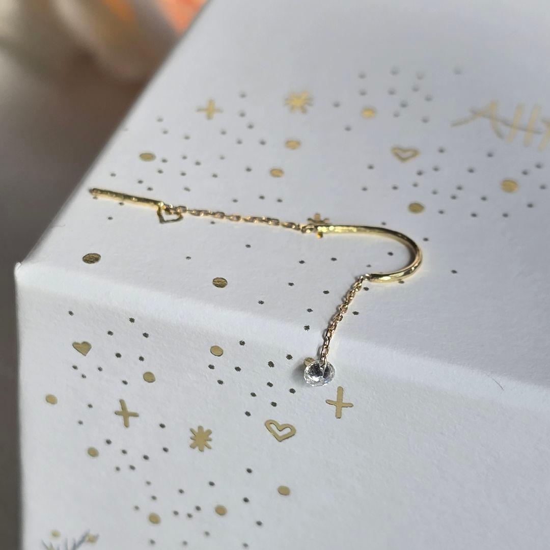 【美品✨】アーカー AHKAH スイングダイヤピアス 片耳　18K ダイヤモンド