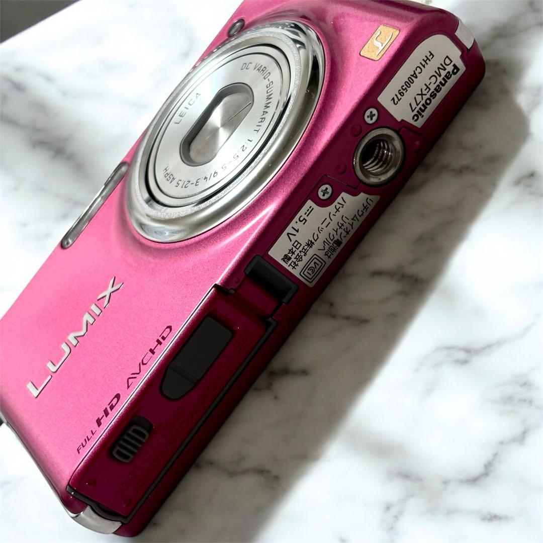 【美品】 Panasonic LUMIX DMC-FX77 ピンク コンデジ