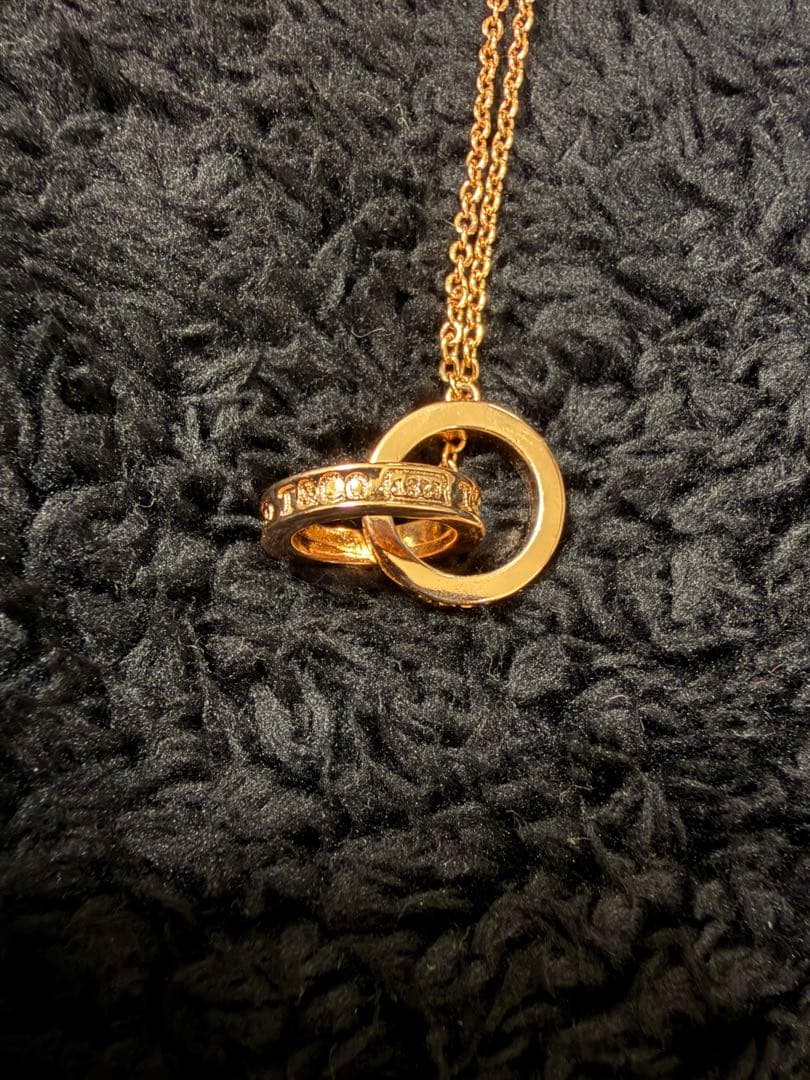 美品　ティファニー インターロッキング ネックレス　ダブルリング　1837