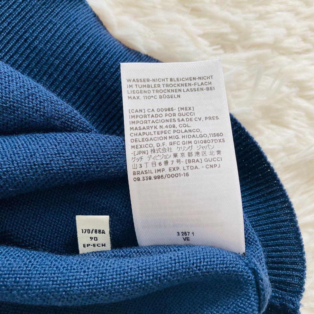 ピッキー GUCCIグッチ ニット セーター ネイビー ウール100%