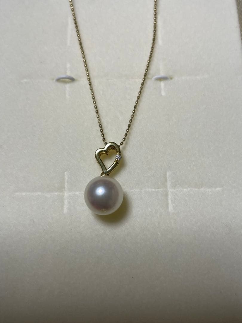 K18金ダイアモンドあこや真珠ネックレストップ