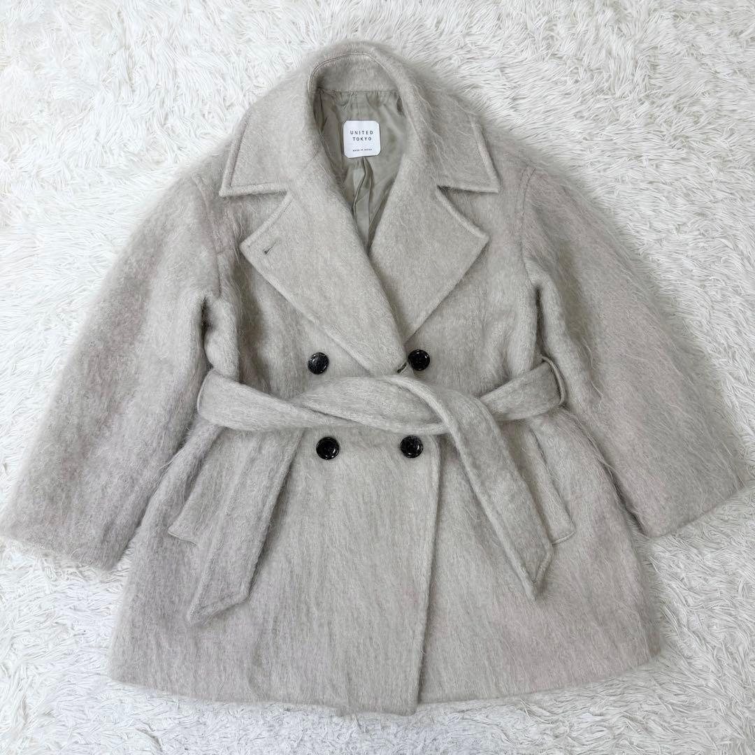 UNITED TOKYO ユナイテッドトウキョウ シャギーコクーンコート　ベルト
