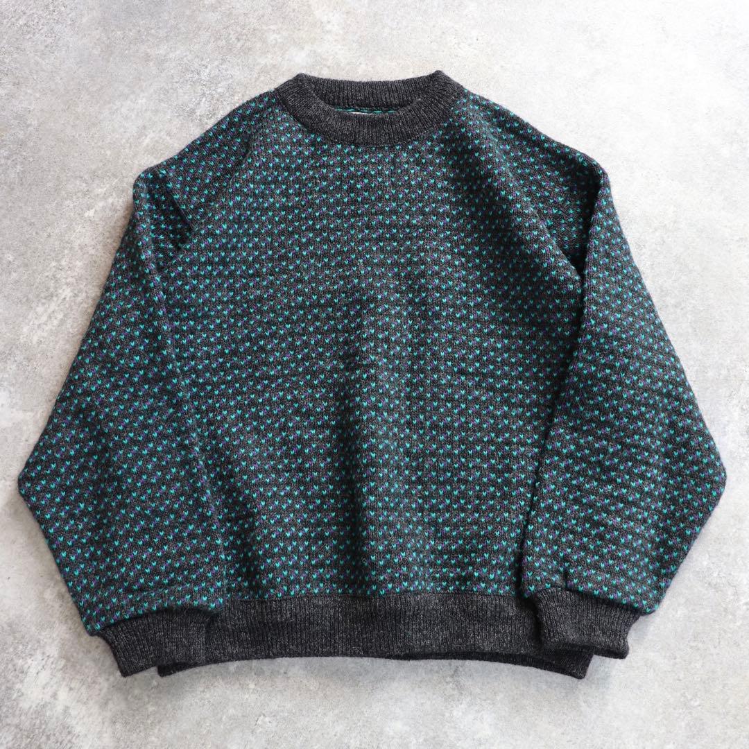 レアカラー 80s L.L. Bean エルエルビーン バーズアイ ニット L