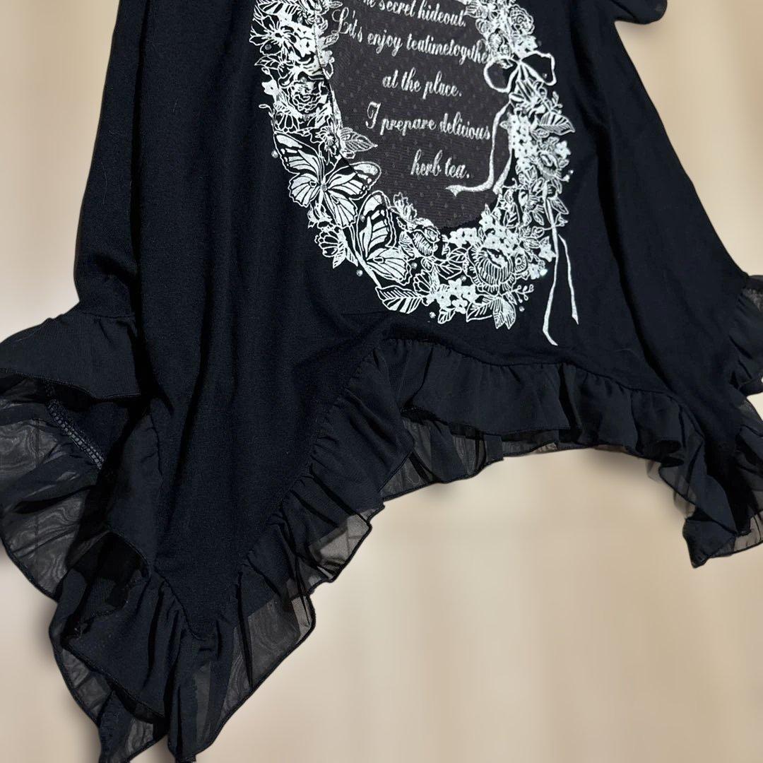 y2k 平成ギャル フェアリーグランジ レース　リボン　パフスリーブ　バタフライ