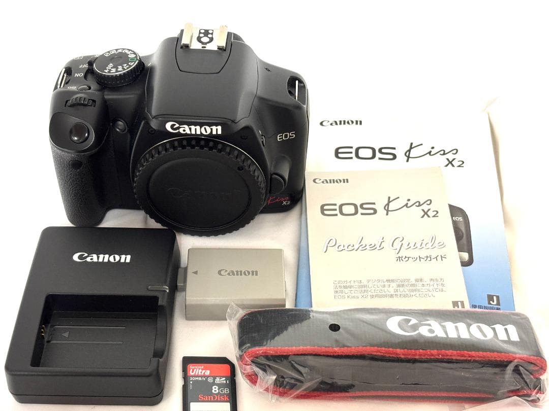 Canon EOS Kiss X2 ボディ バッテリー 充電器 メモリーカード