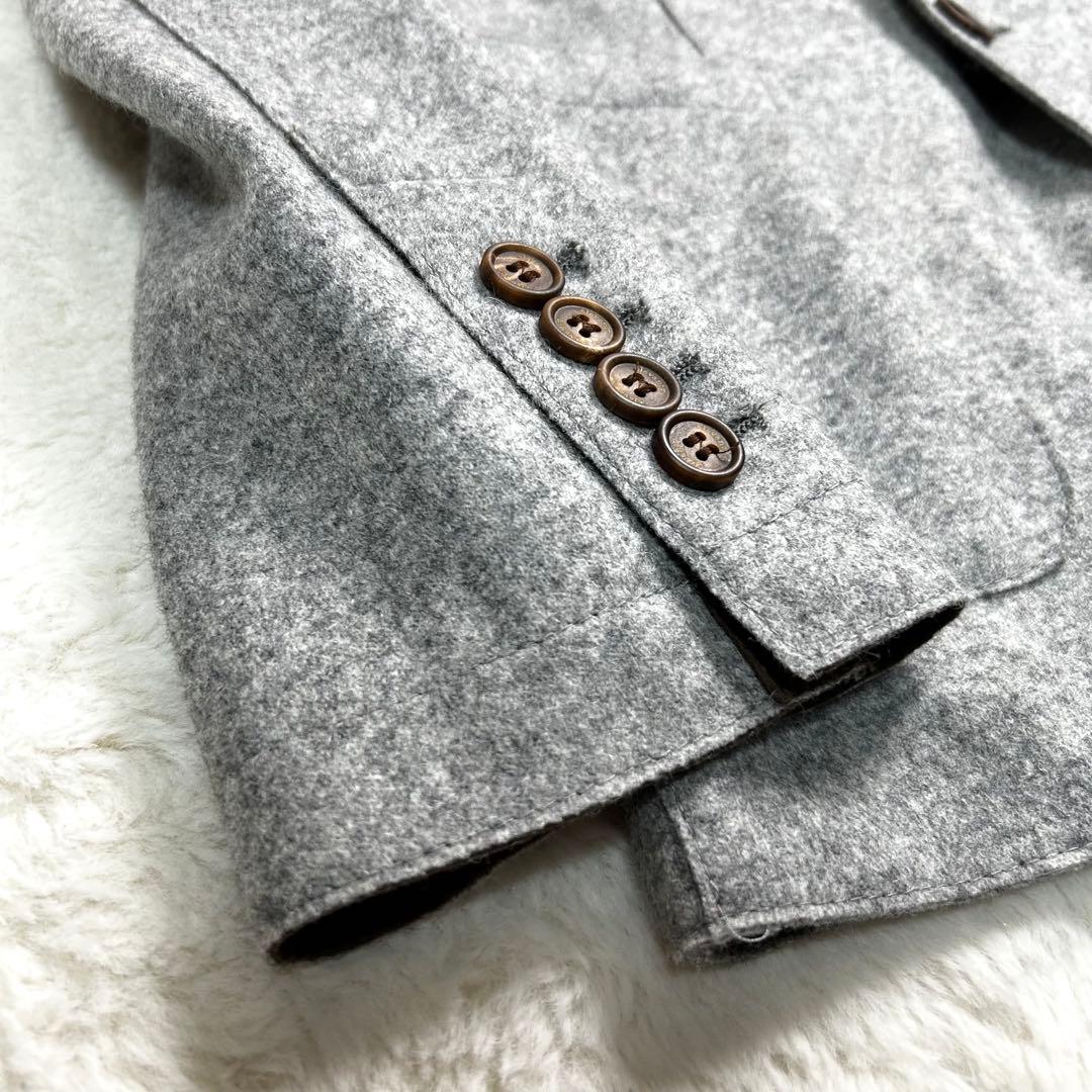 美品✨eleventyウール混　ストレッチ　ダブル ジャケット　46 グレー