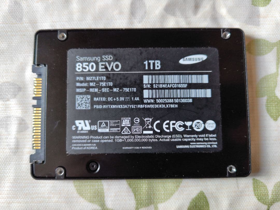 内蔵型SSD Samsung SATA SSD 1TB 850 EVO