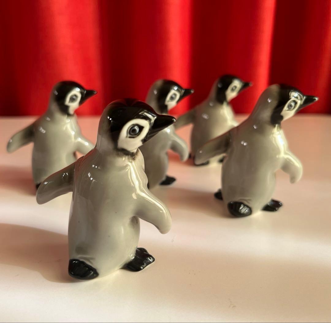 ドイツ　HUTSCHENREUTHER ペンギン　5体　フィギュリン　陶磁器