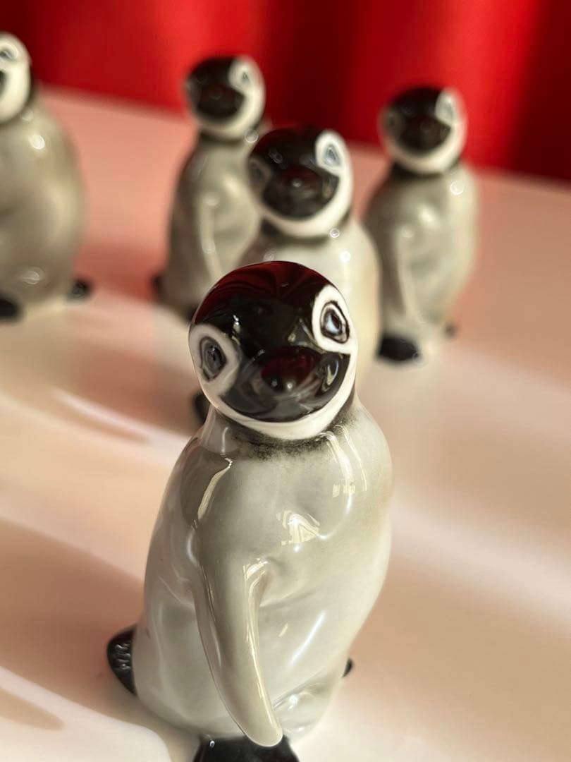 ドイツ　HUTSCHENREUTHER ペンギン　5体　フィギュリン　陶磁器