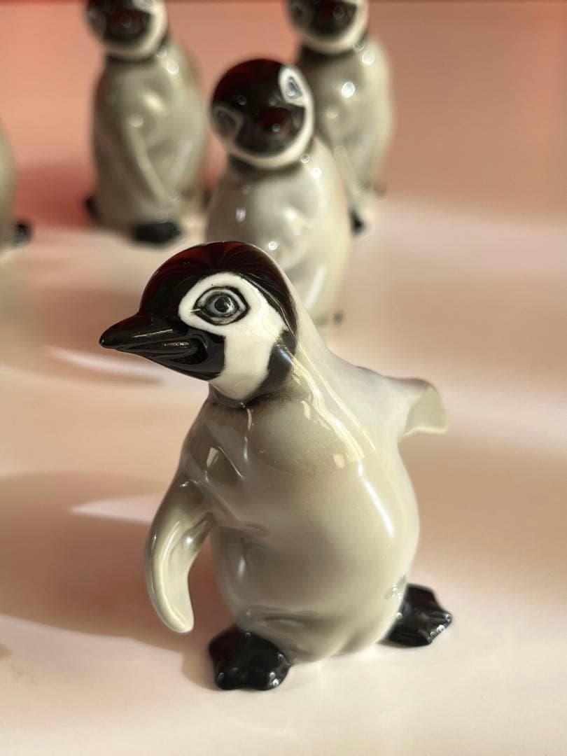 ドイツ　HUTSCHENREUTHER ペンギン　5体　フィギュリン　陶磁器