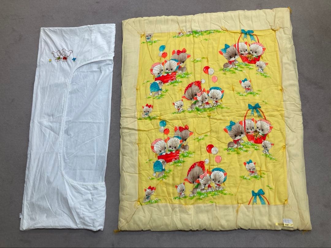 ベビー　かけ敷　布団　カバー　4点　セット 　レトロデザイン