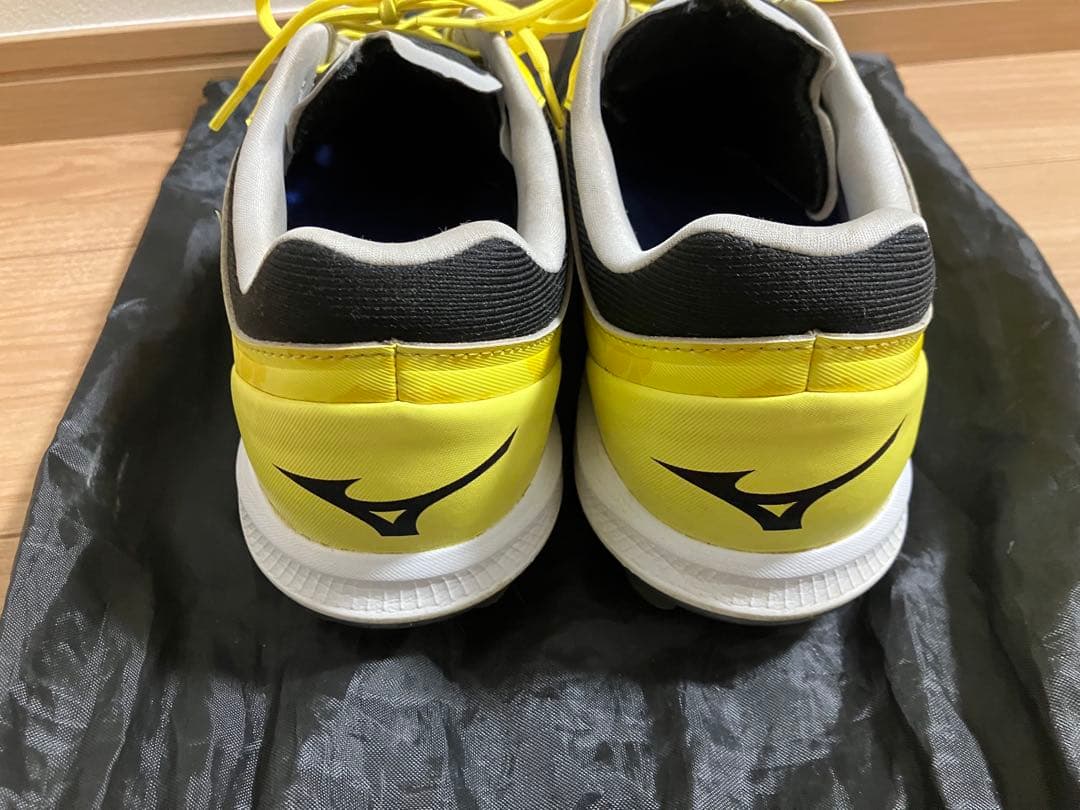 野球　ミズノ　オーダースパイク　ポイント　イエロー　ブラック　28.5cm