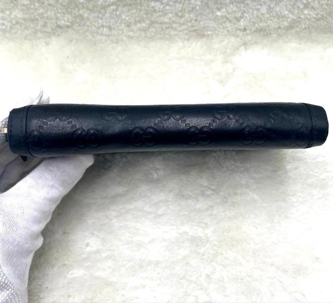 美品 グッチGUCCI 長財布 スーキー インターロッキング シマGG ネイビー