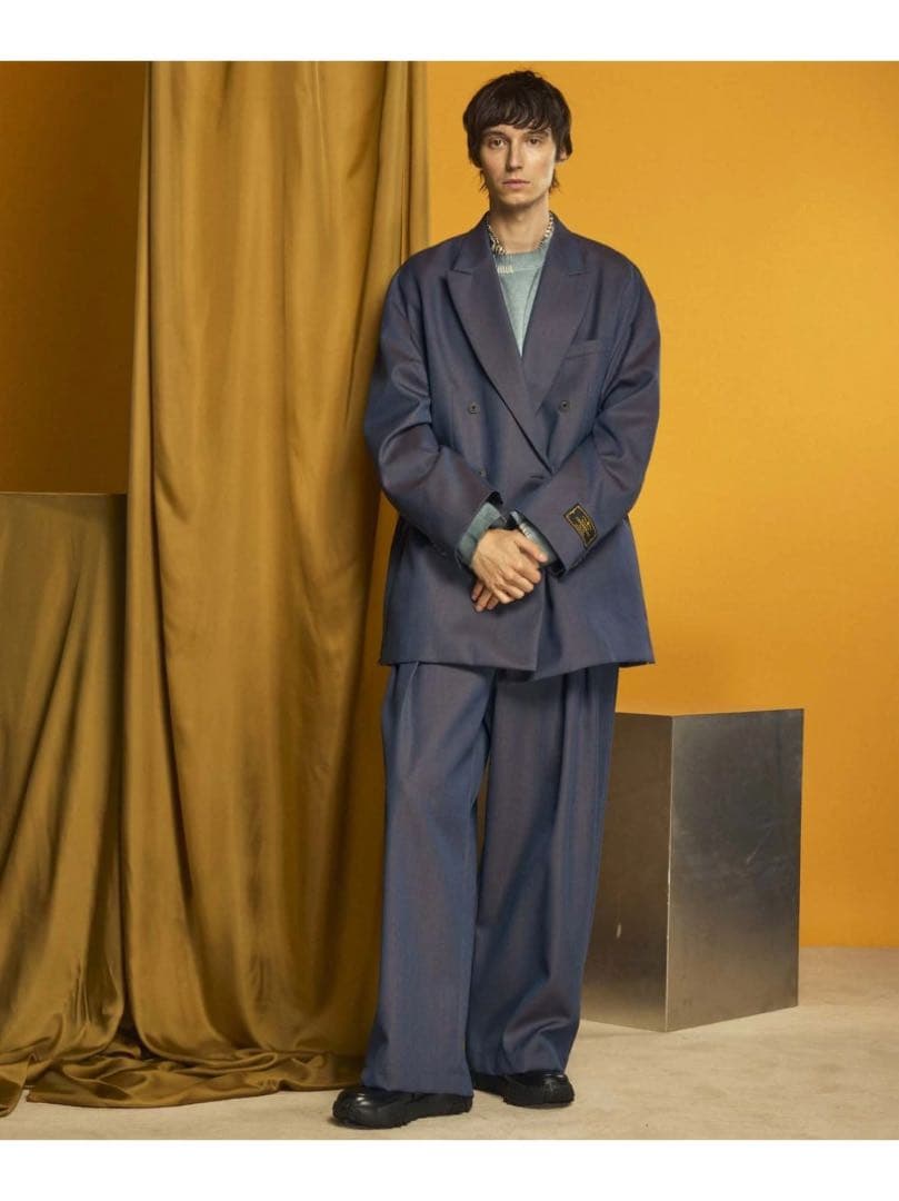 MAISON SPECIAL ウールギャバ 2タックワイドスラックス