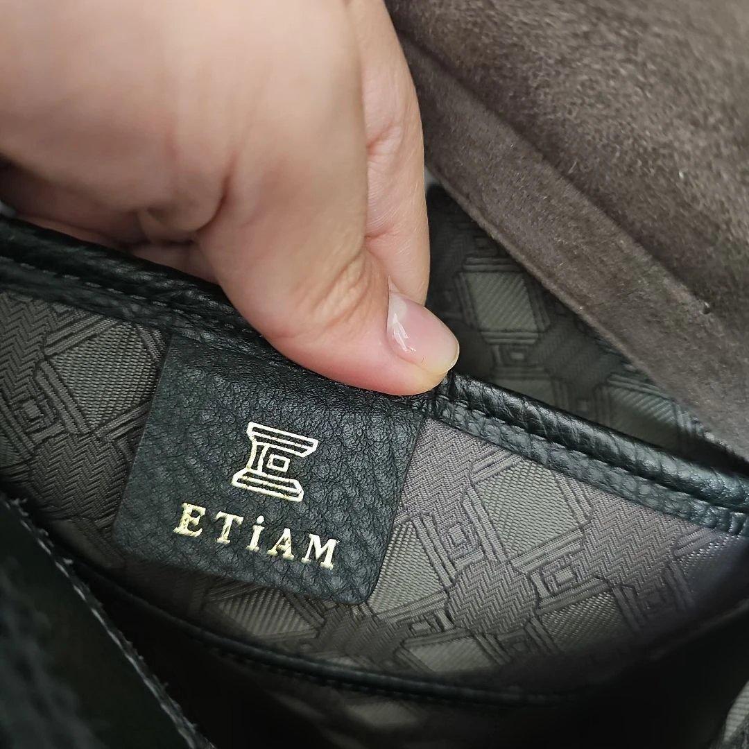 レザーキャンバストートバッグ ブラック/ベージュ